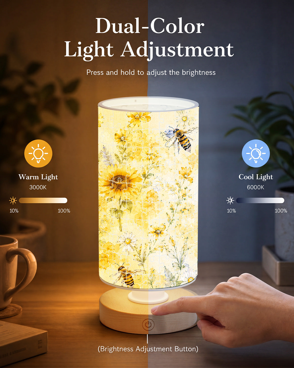 kaayee-honeybee-sunflower-garden-night-light-acryl-biene image 5