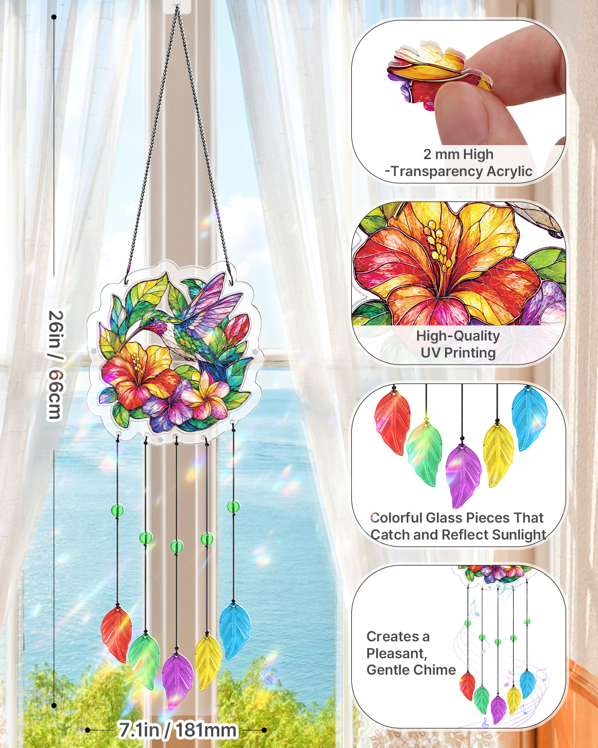 kaayee-wind-chime-kolibri-windspiel-acryl-small-18-cm image 3