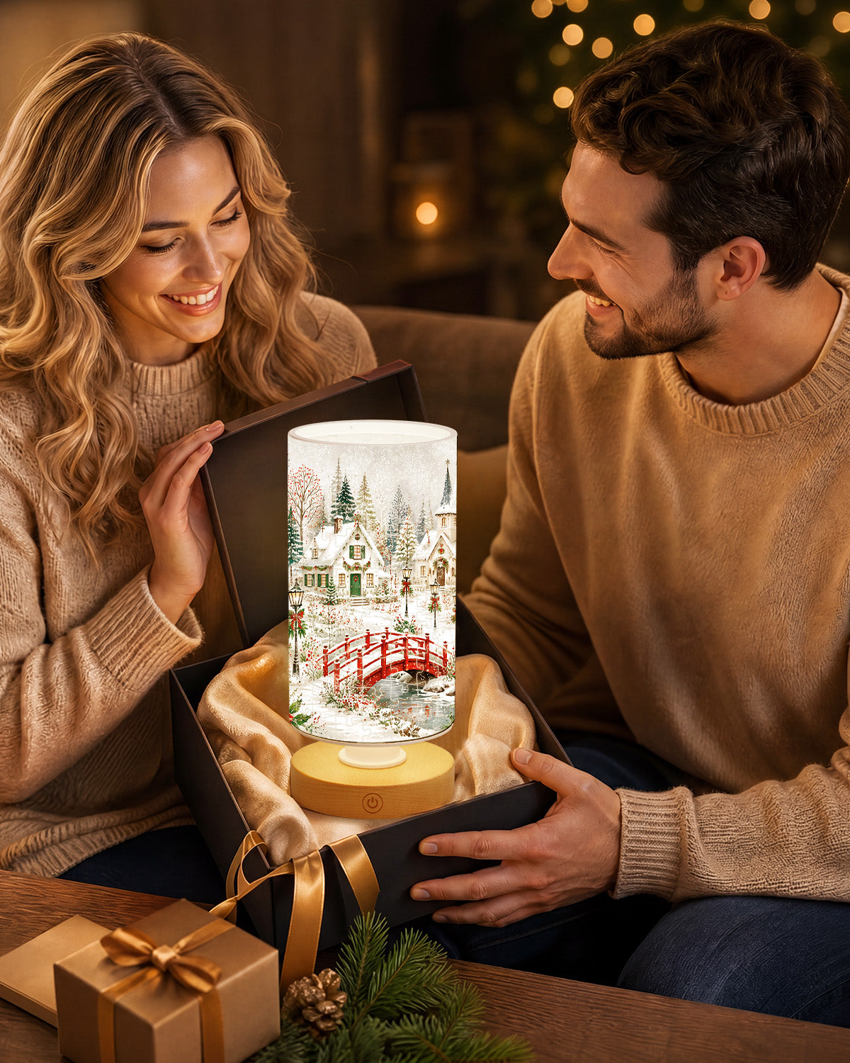 kaayee-night-light-christmas-snow-village-puzzle-lampe-acryl image 8