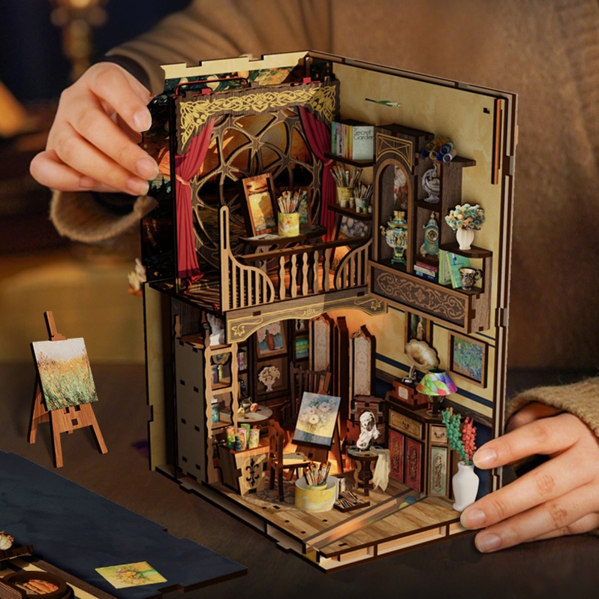 kaayee-painting-room-book-nook-kit-miniatur-atelier-mit-licht image 7