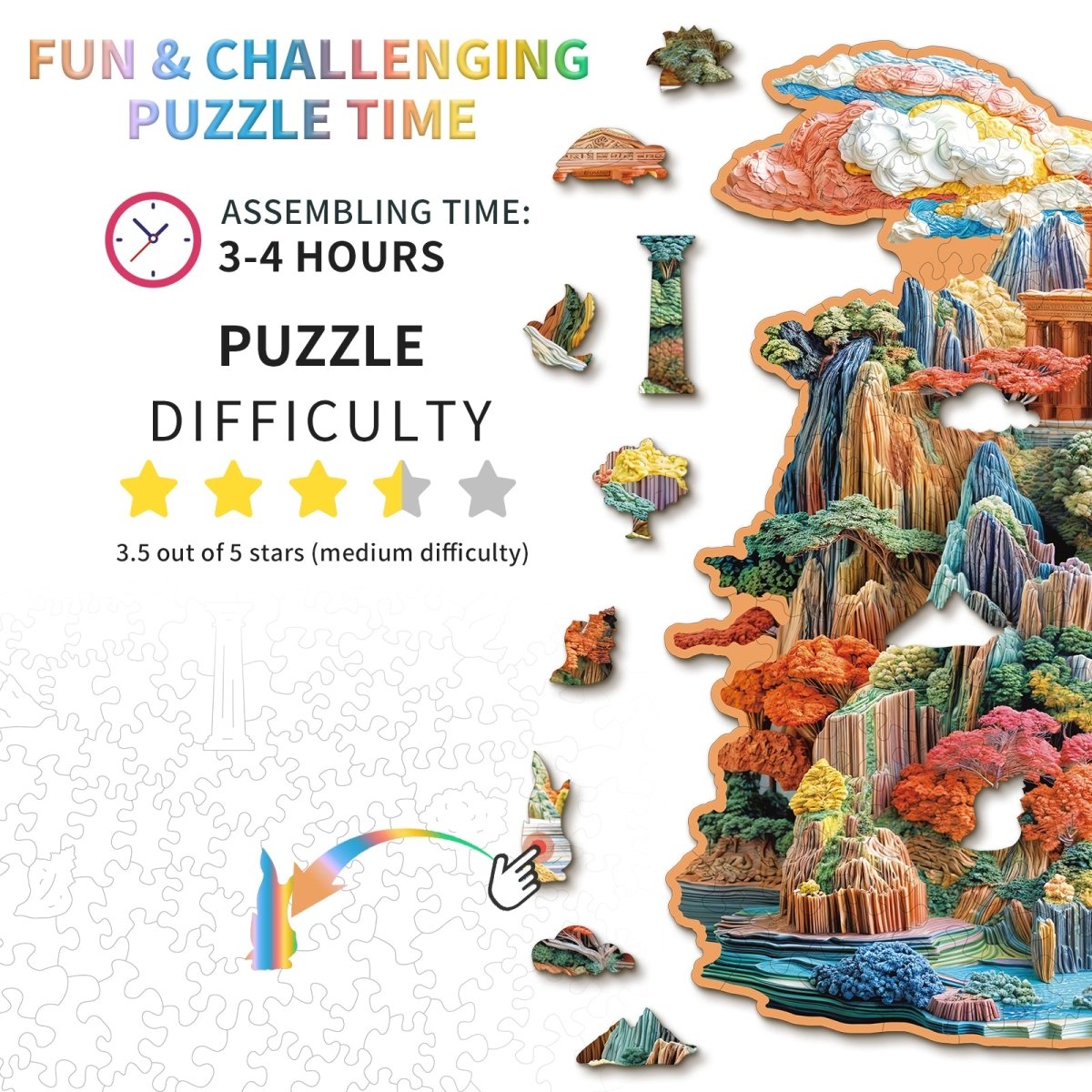 kaayee-wooden-puzzle-colorful-palace-holzpuzzle-medium-bunt image 4