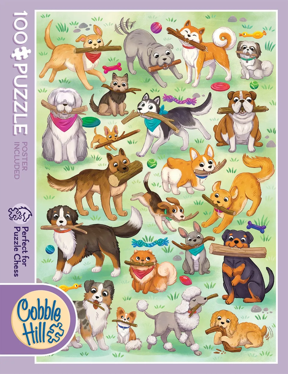 cobble-hill-100-fetch-puzzle-100-teile-hunde-collage image 1