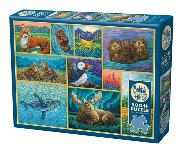 cobble-hill-alaskan-animals-puzzle-500-teile-tiercollage image 1