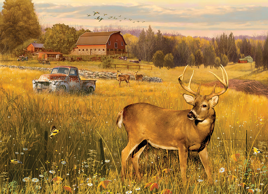 cobble-hill-deer-field-500-teile-puzzle-hirsch-bauernhof image 2