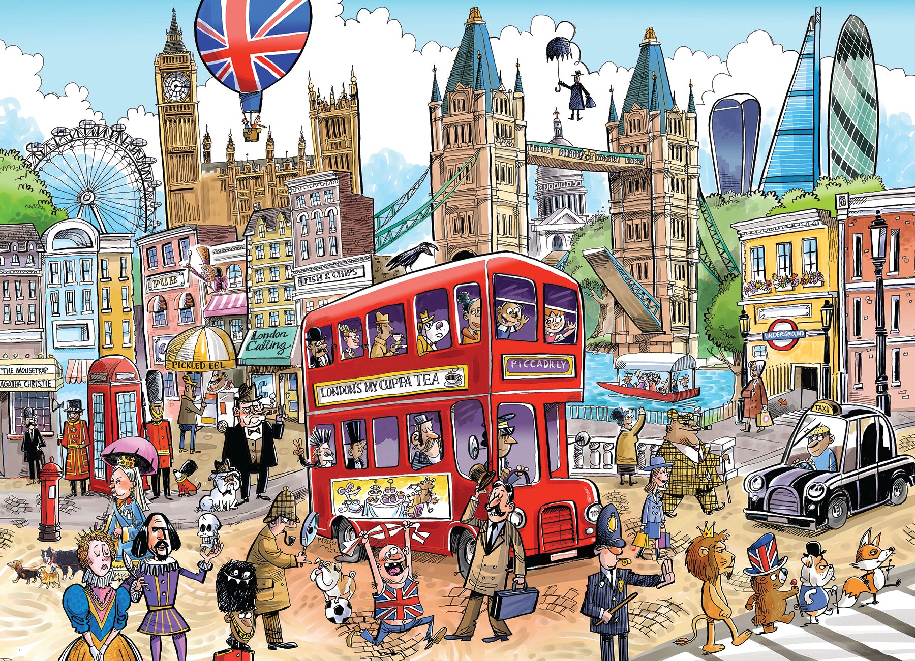 cobble-hill-doodletown-london-calling-1000-teile-puzzle image 2