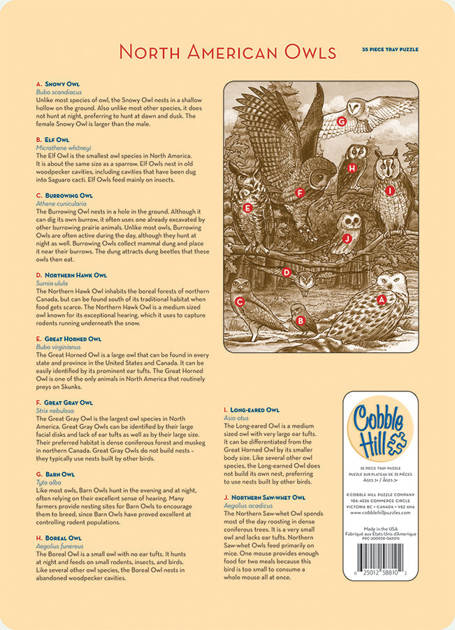 cobble-hill-tray-north-american-owls-rahmenpuzzle-35-teile-eulen image 3