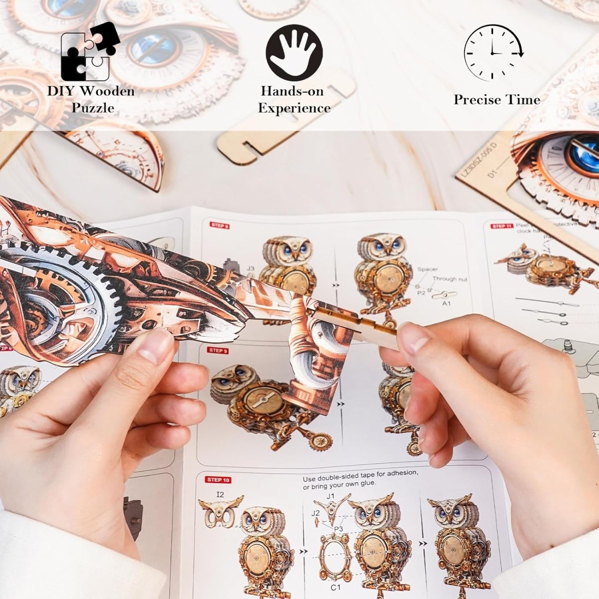 kaayee-clock-kit-eule-holz-uhrenbausatz-mechanisch image 4