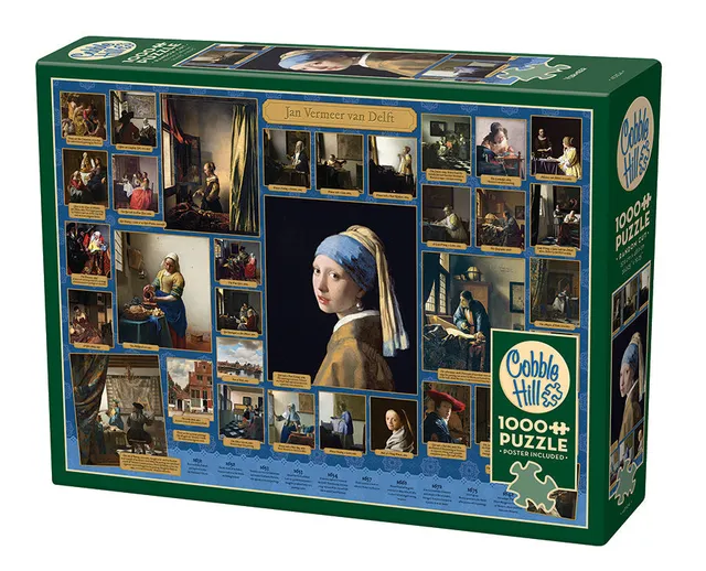 cobble-hill-1000-piece-vermeer-puzzle-1000-teile-kunst-collage image 1