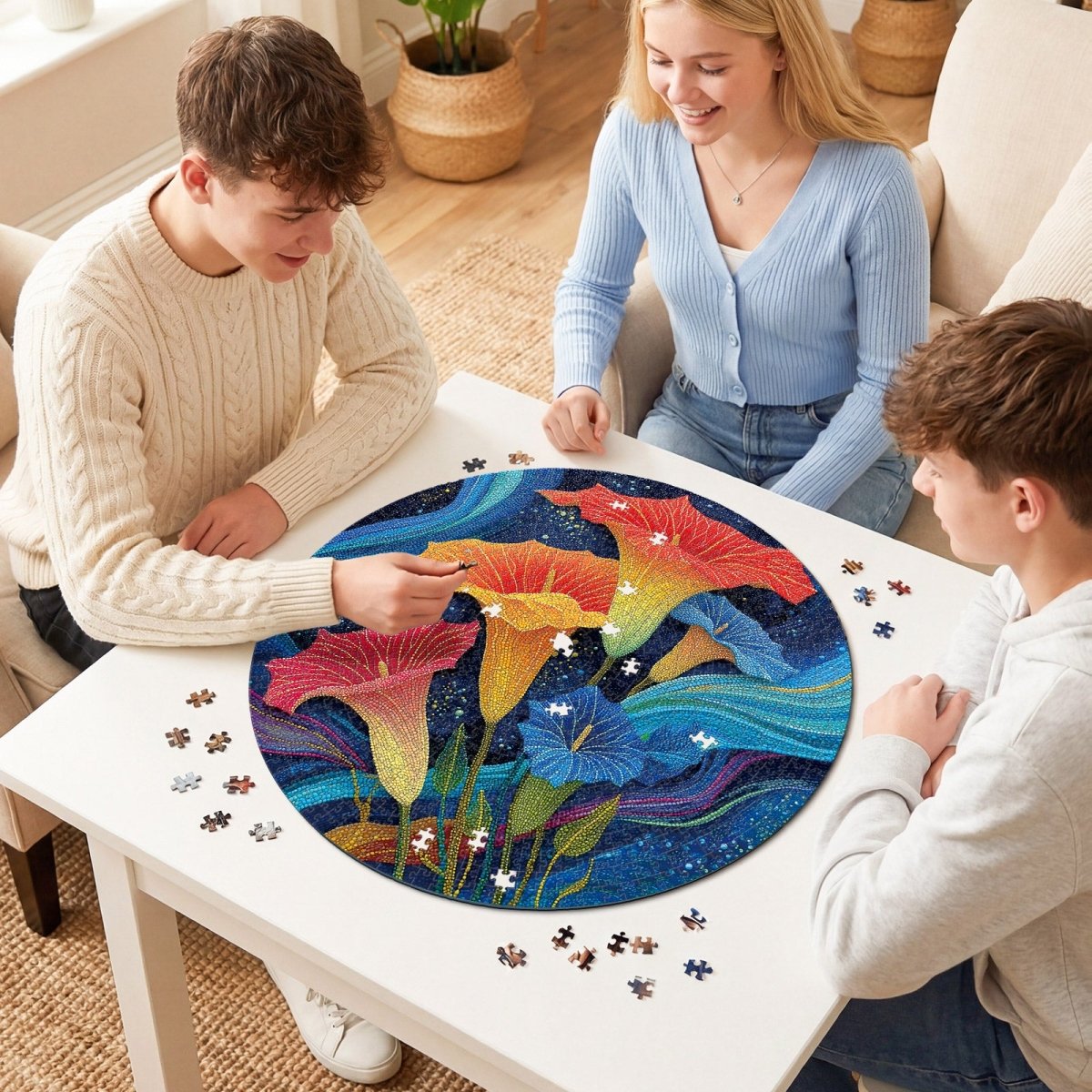 kaayee-cardboard-puzzle-moonlit-waves-flowers-1000-standard image 8