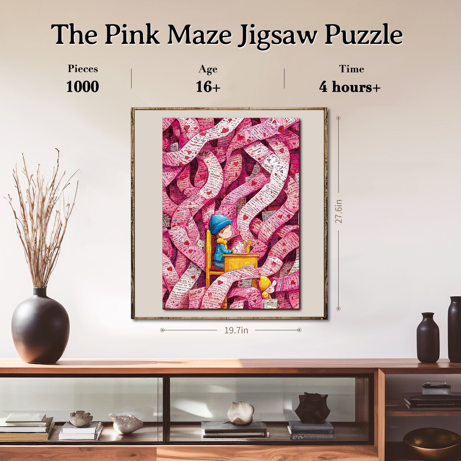 kaayee-the-pink-maze-puzzle-1000-teile-eco-white-board-rosa image 6