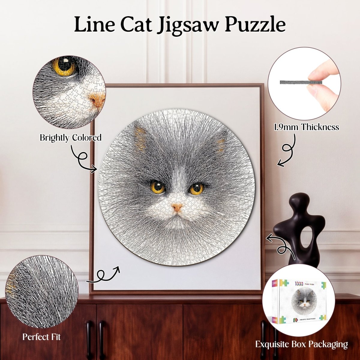 kaayee-cardboard-puzzle-line-cat-1000-teile-rund-katze image 3