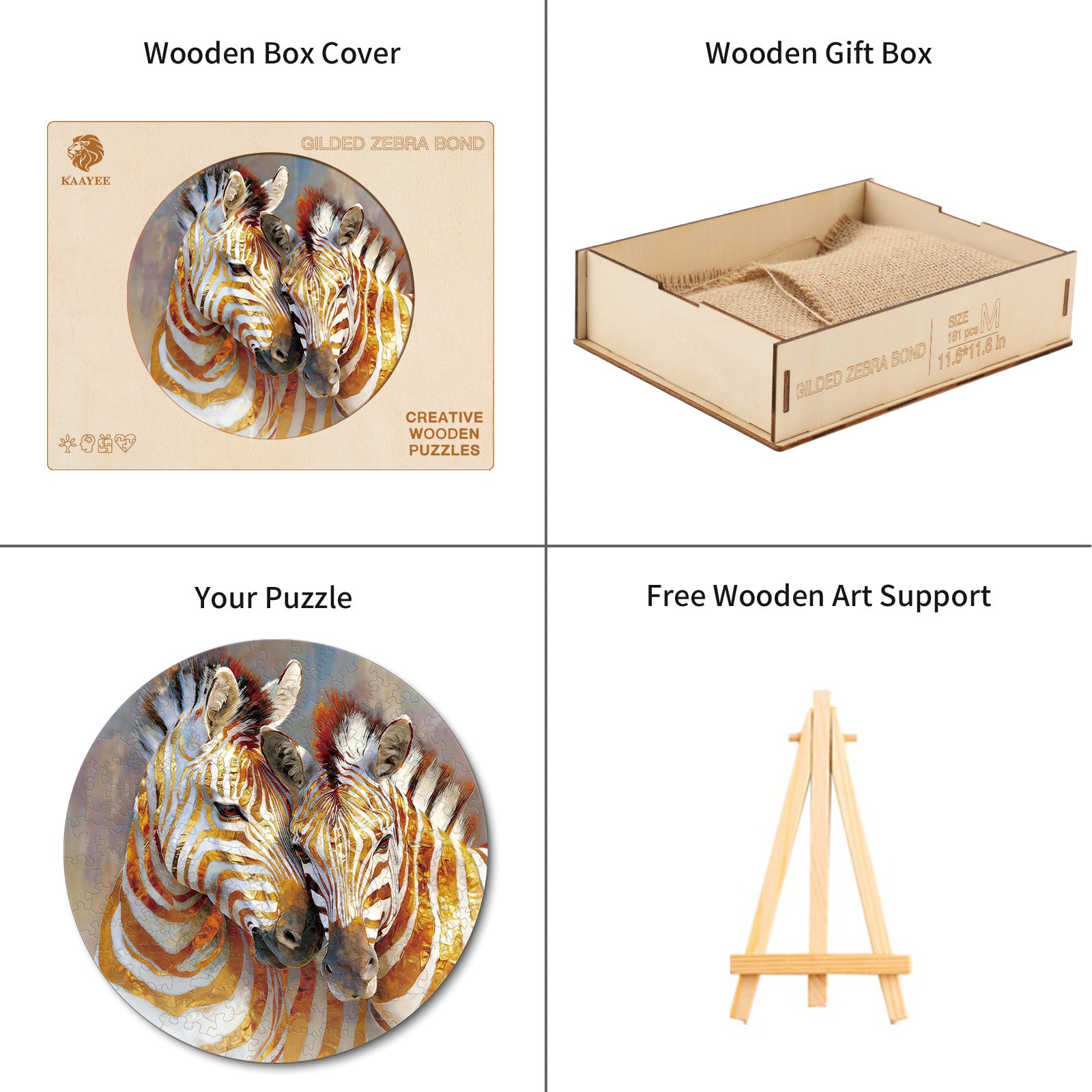kaayee-wooden-puzzle-gilded-zebra-bond-holzpuzzle-medium image 4