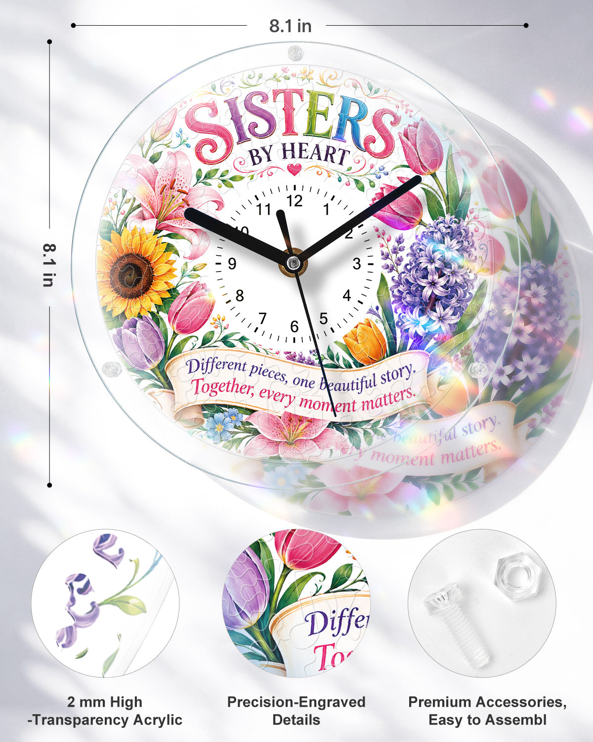 kaayee-for-sisters-puzzleuhr-regular-size-acryl-geschenk image 3