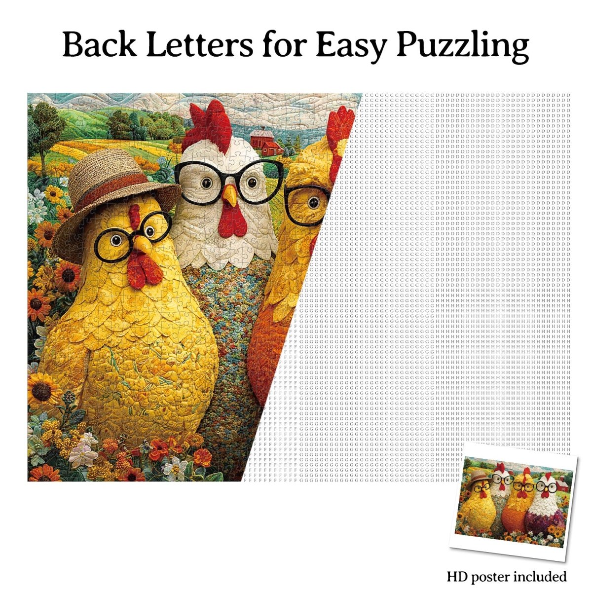 kaayee-cardboard-floral-chicken-club-puzzle-1000-teile image 6