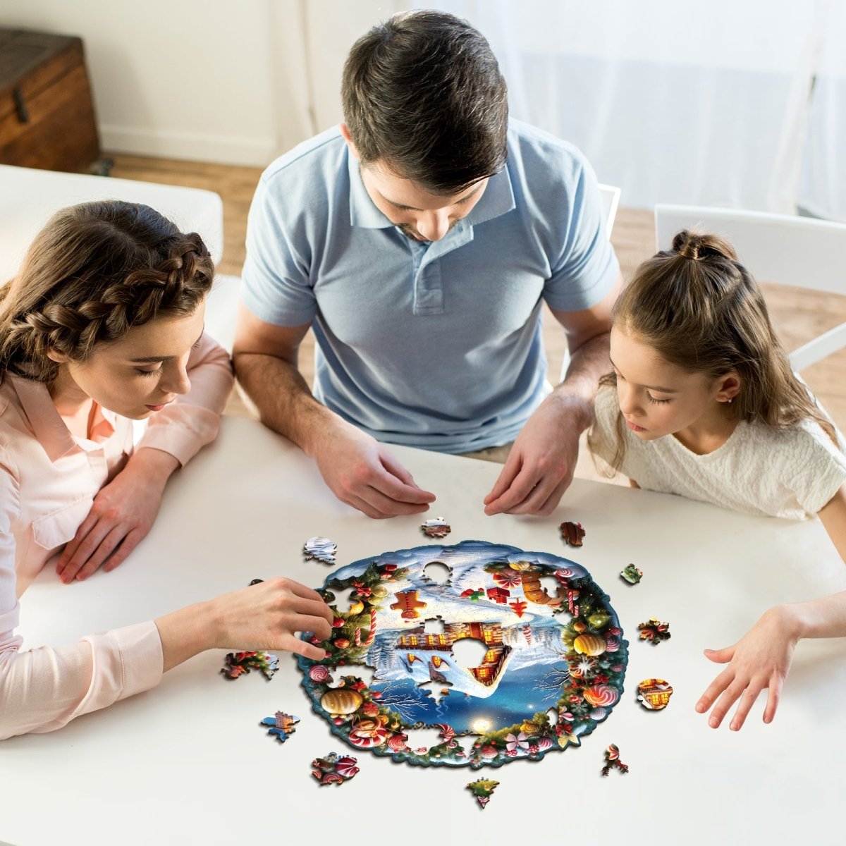 kaayee-wooden-puzzle-christmas-house-holzpuzzle-medium-winter image 7