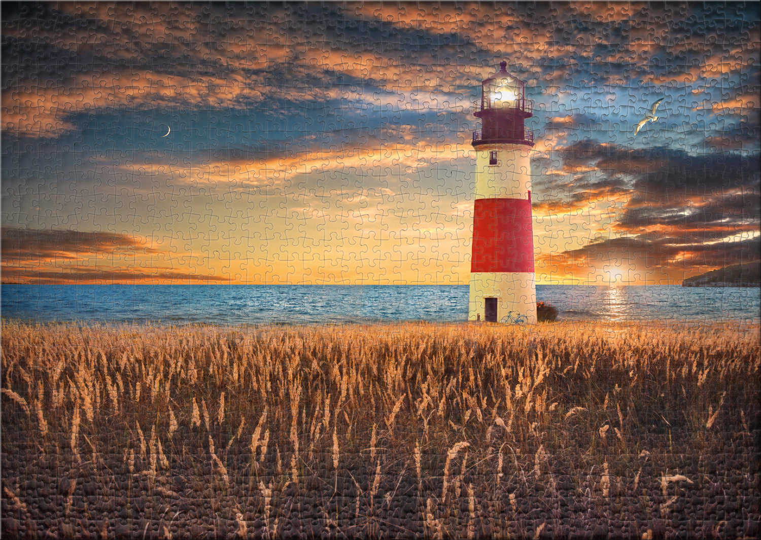 ulmer-puzzleschmiede-horizont-puzzle-1000-teile-leuchtturm-meer image 2