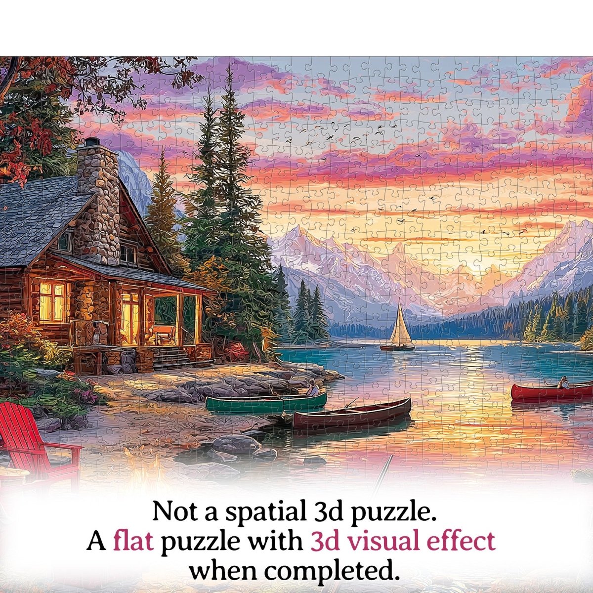 kaayee-cardboard-puzzle-twilight-lake-1000-teile-see-abendrot image 5