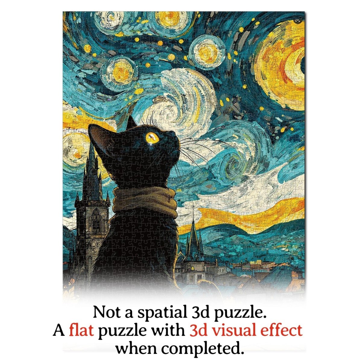 kaayee-cardboard-puzzle-moonlit-black-cat-1000-teile-schwarz image 7