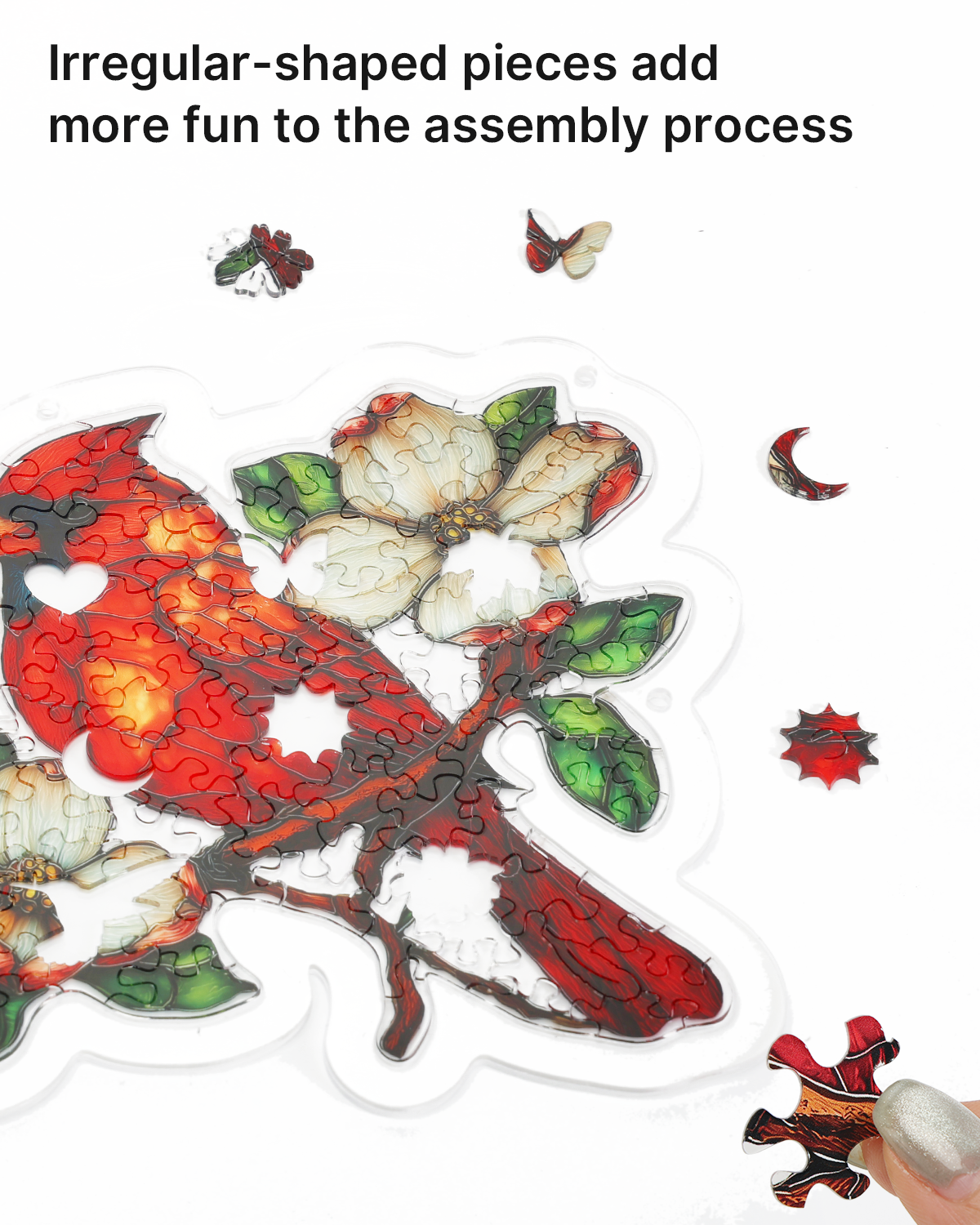 kaayee-suncatcher-puzzle-magnolia-cardinal-fensterbild-medium image 2