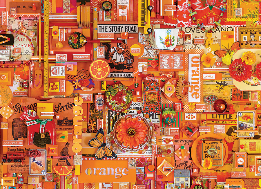 cobble-hill-1000-piece-orange-puzzle-1000-teile-collage-orange image 2