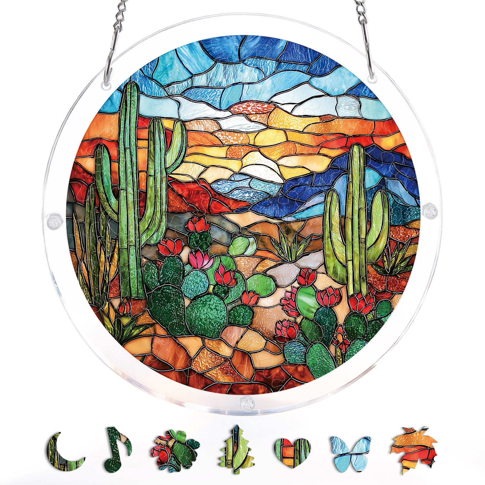 kaayee-suncatcher-puzzle-desert-cactus-suncatcher-small-18-8-cm image 3