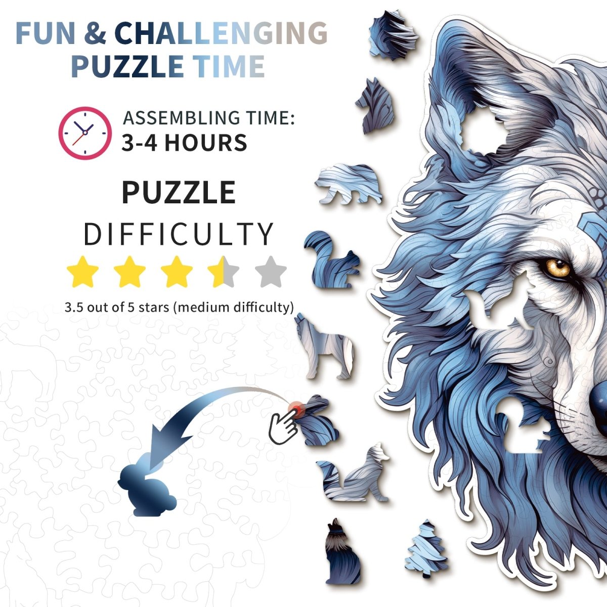 kaayee-resolute-snow-wolf-holzpuzzle-medium-tier image 4