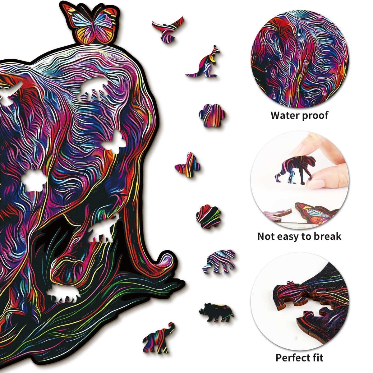 kaayee-dazzling-panther-holzpuzzle-medium-neon-kfz-dschungel image 2