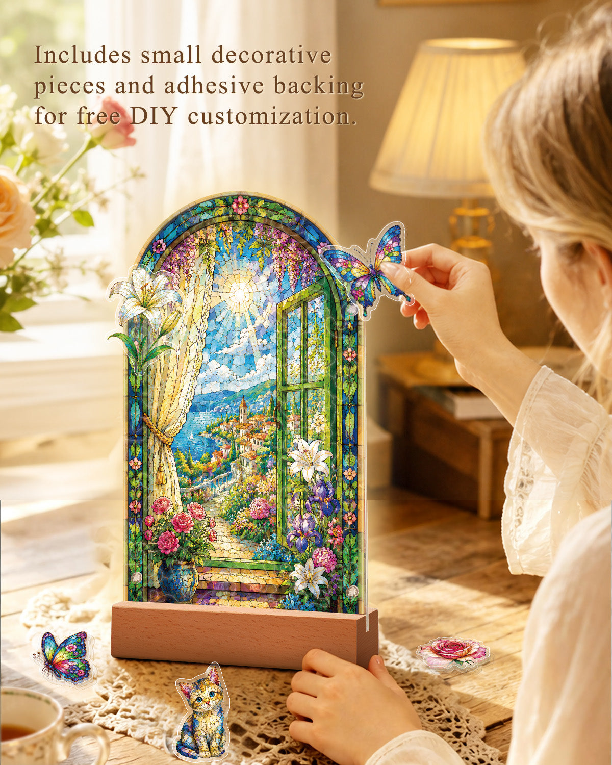 kaayee-night-light-enchanted-garden-bogenfenster-nachtlicht-acryl image 6