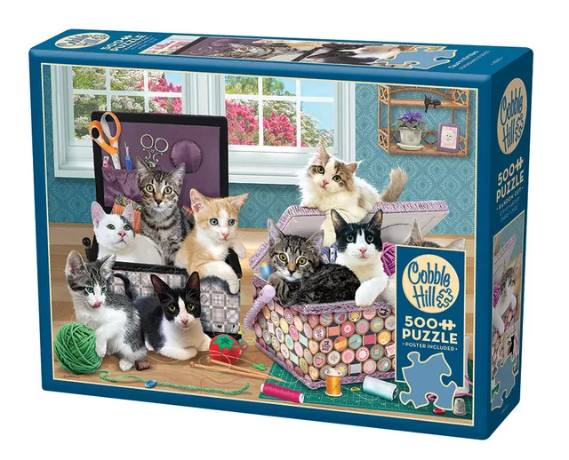cobble-hill-crafty-kittens-500-teile-puzzle-katzen-n-hen image 1