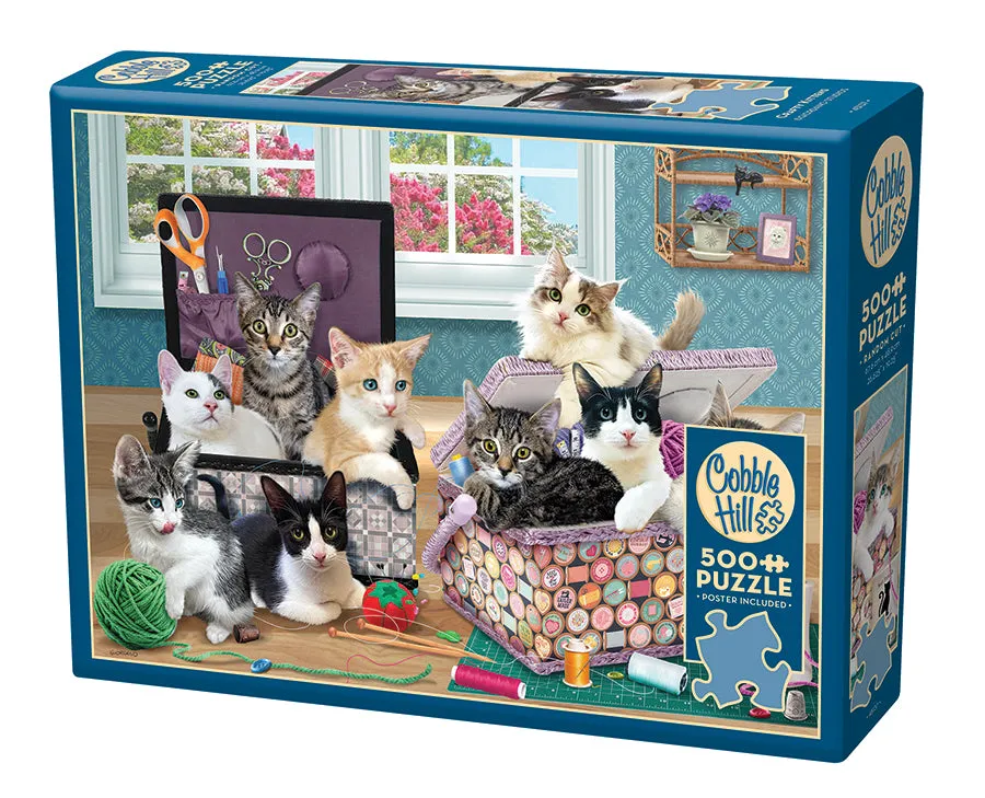 cobble-hill-crafty-kittens-500-teile-puzzle-katzen-n-hen image 1