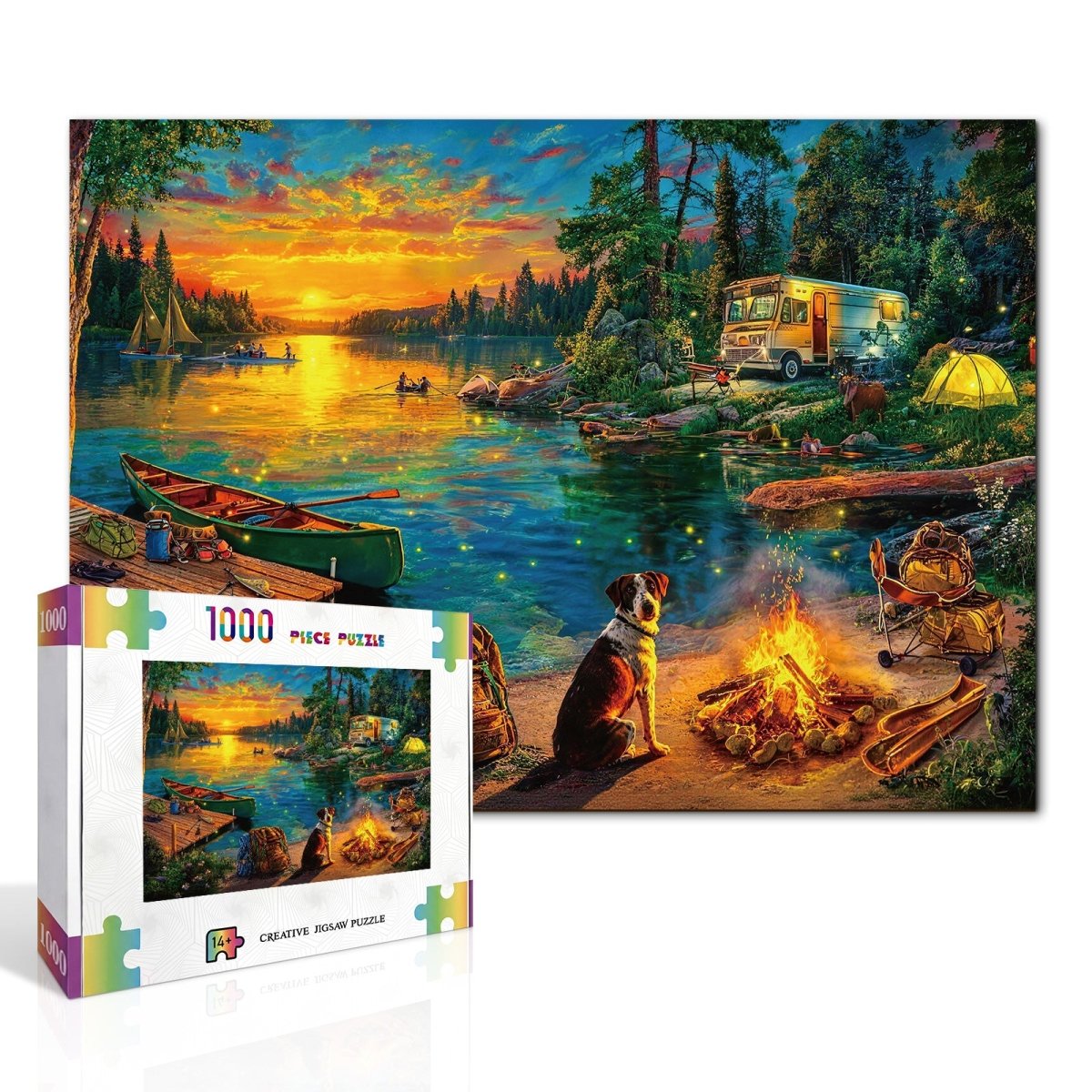 kaayee-cardboard-puzzle-campfire-homecoming-1000-teile-eco image 2