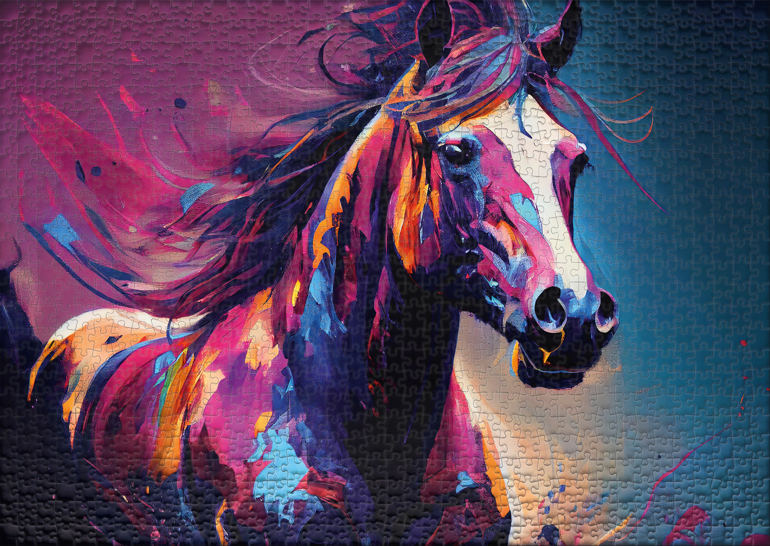 ulmer-puzzleschmiede-puzzle-1000-teile-farbwind-pferde-puzzle-bunt image 2