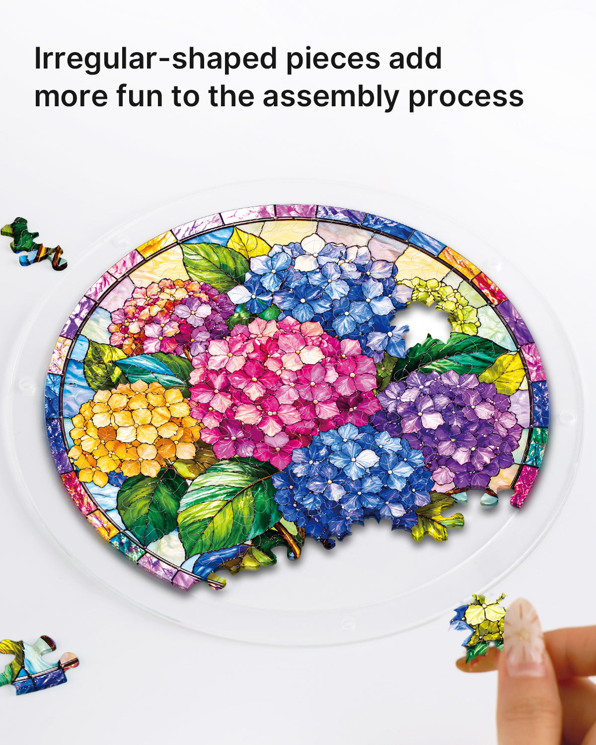 kaayee-suncatcher-puzzle-hydrangea-in-bloom-medium-20-8-cm image 2