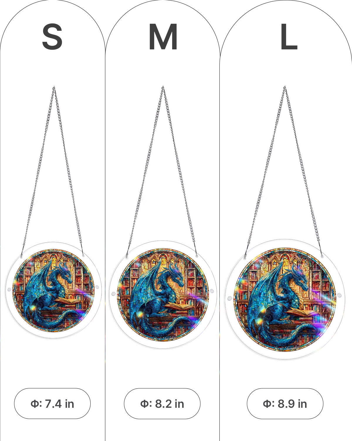 kaayee-suncatcher-blue-dragon-library-fensterbild-large-acryl image 5