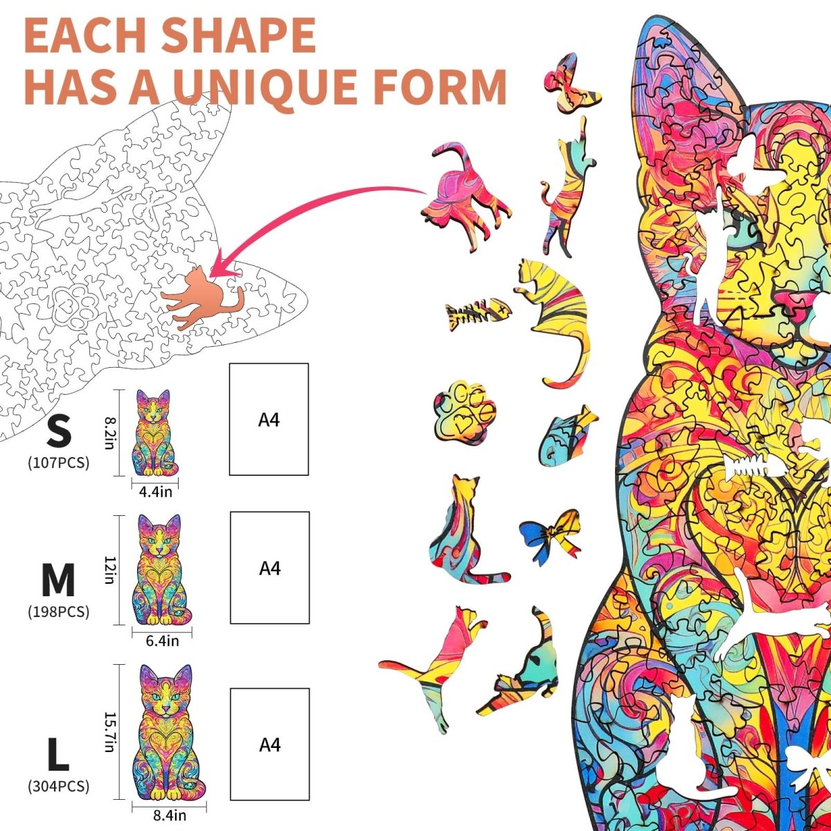 kaayee-lovely-cat-wooden-puzzle-holzpuzzle-medium-herz image 3