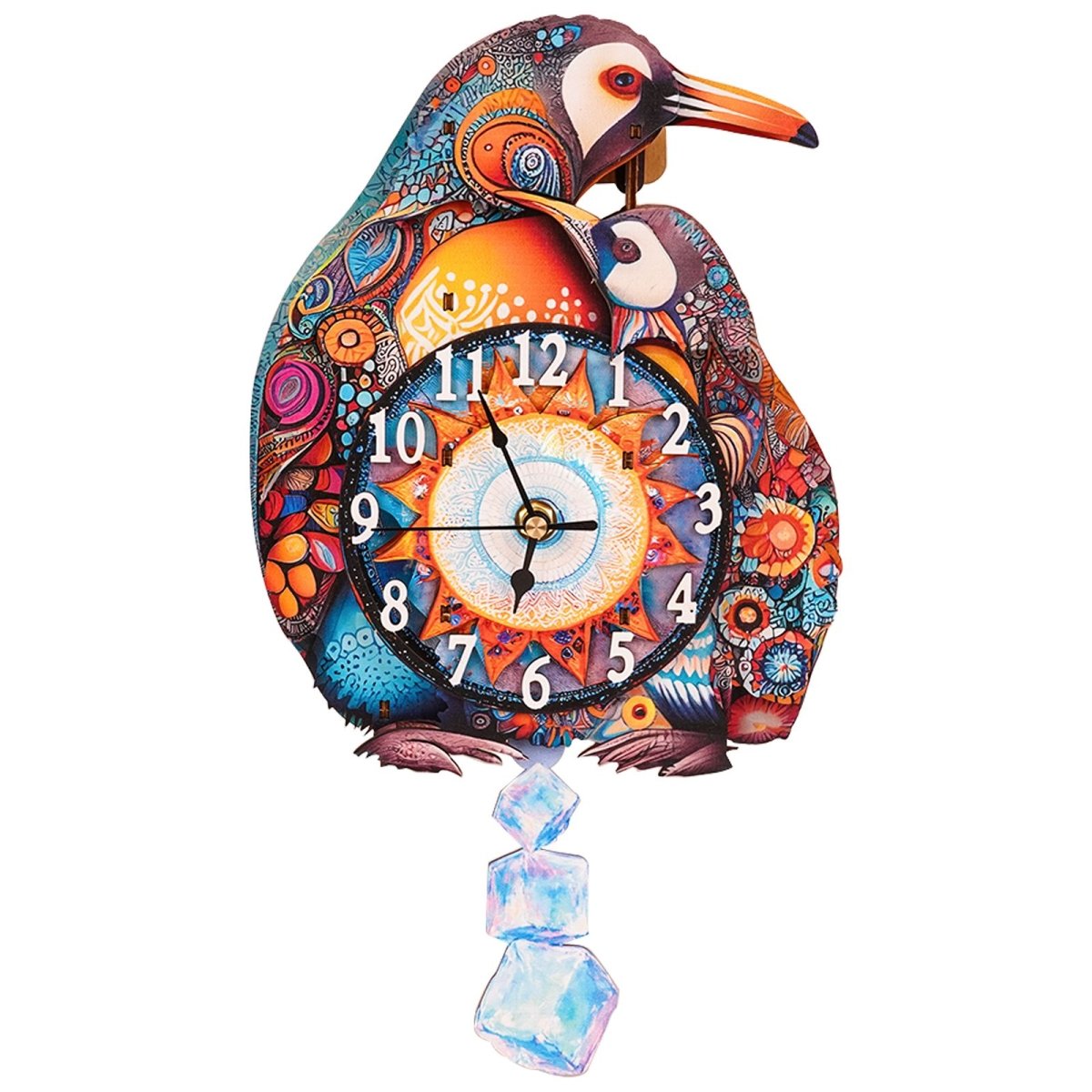 kaayee-clock-kit-penguin-family-puzzle-uhr-holz-pinguine image 1