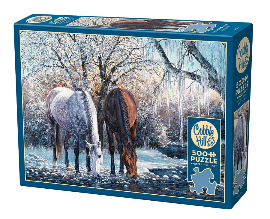 cobble-hill-500-piece-winter-s-beauty-puzzle-500-teile-pferde image 1