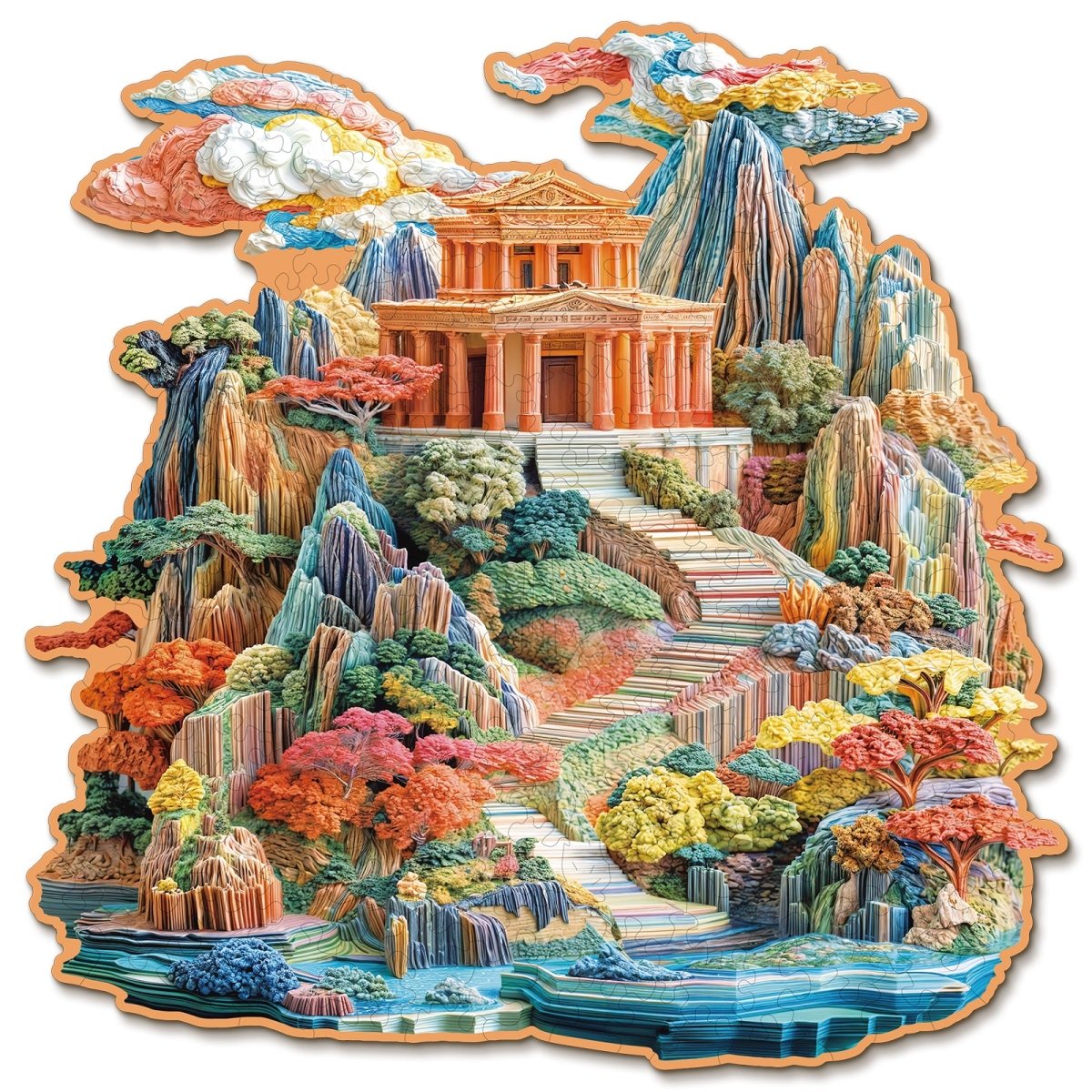 kaayee-wooden-puzzle-colorful-palace-holzpuzzle-medium-bunt image 1