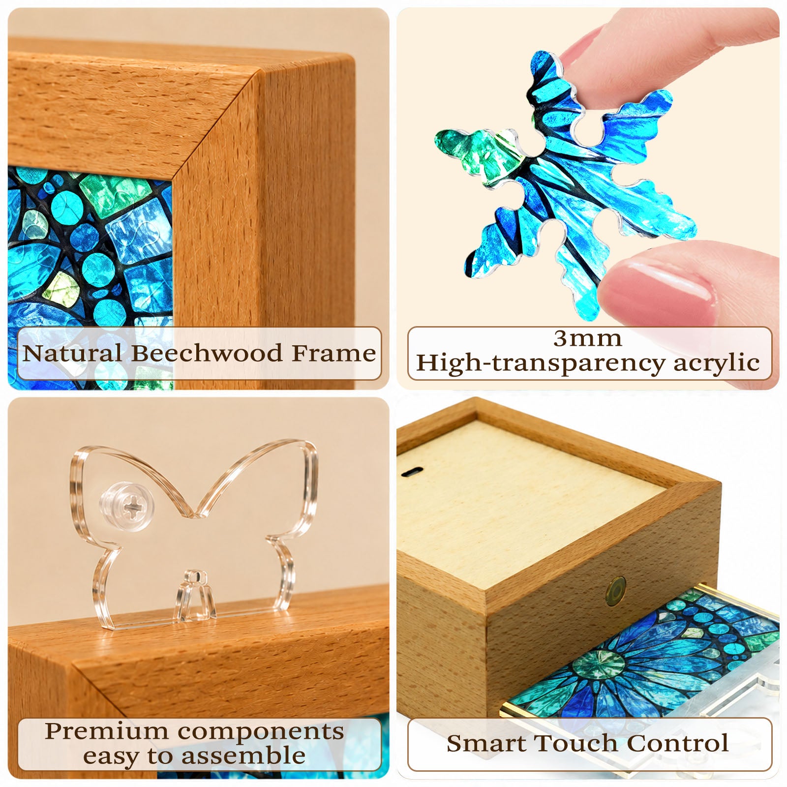 kaayee-night-light-sapphire-bloom-acryl-puzzle-nachtlicht-holzrahmen image 7