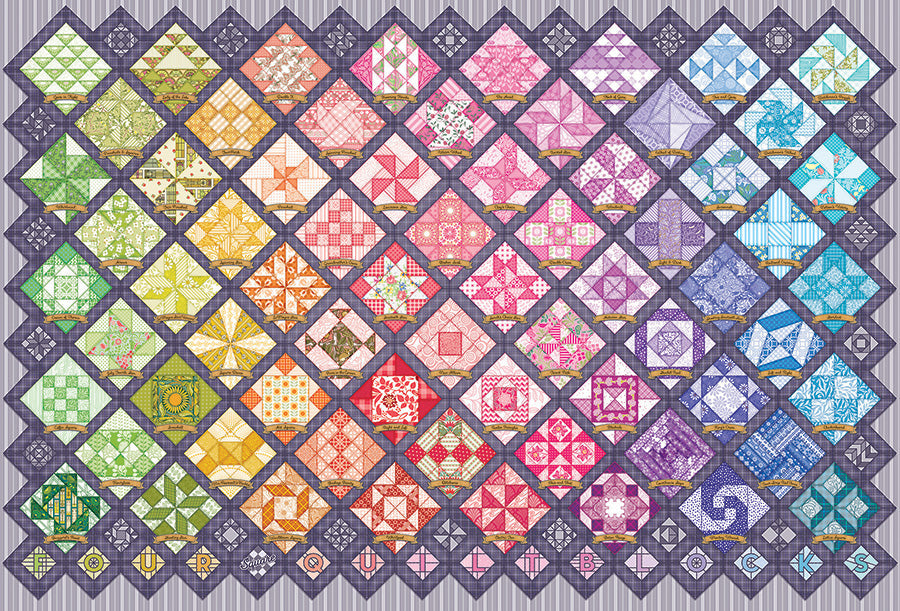 cobble-hill-2000-piece-four-square-quilt-blocks-puzzle-muster image 2