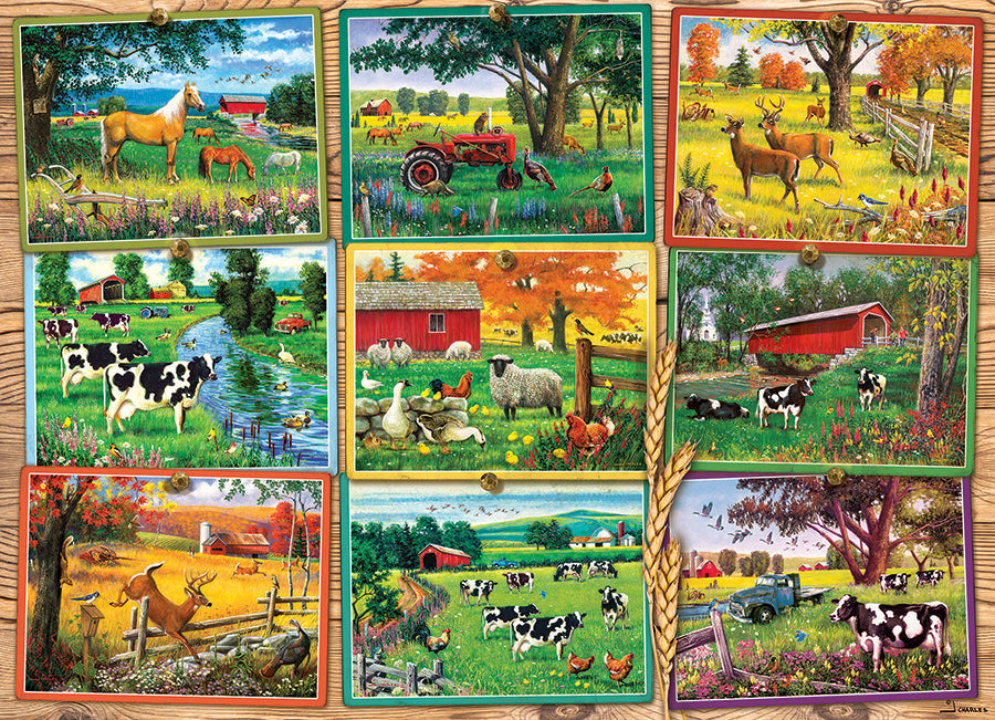 cobble-hill-1000-piece-postcards-from-the-farm-puzzle-1000t-bauernhof image 2
