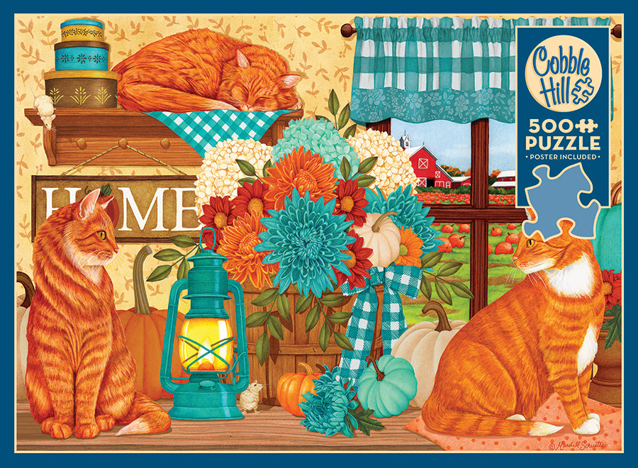 cobble-hill-500-piece-pumpkin-patch-cats-puzzle-500-teile-herbst-katzen image 3