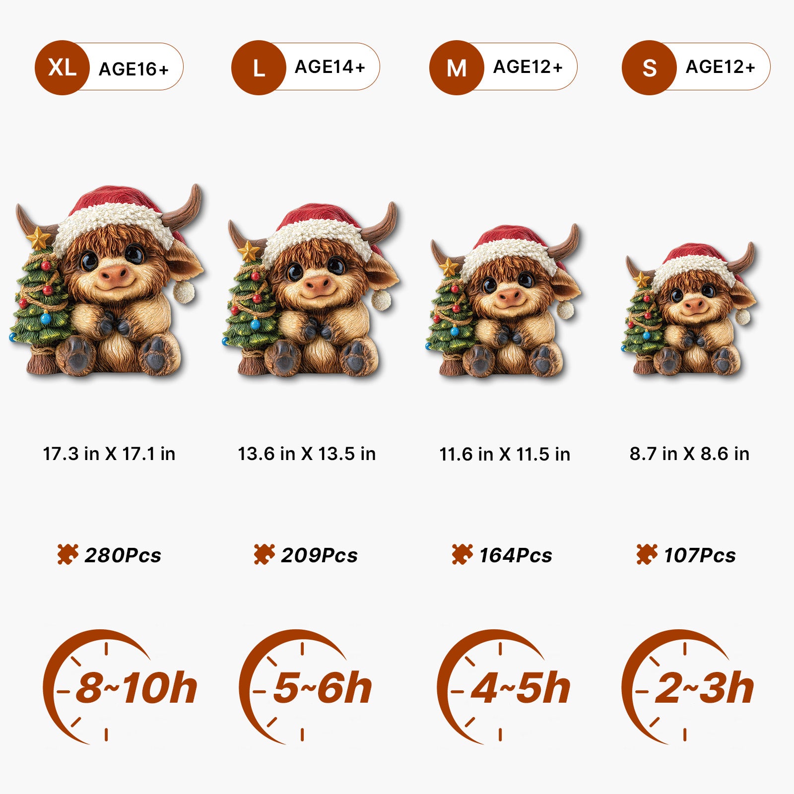 kaayee-wooden-puzzle-christmas-highland-cutie-holzpuzzle-medium image 5