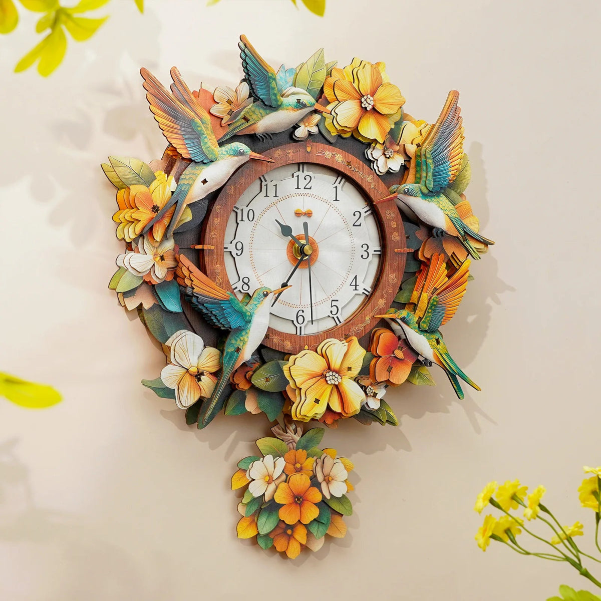 kaayee-clock-kit-hummingbird-holzuhr-3d-puzzle-bausatz image 6