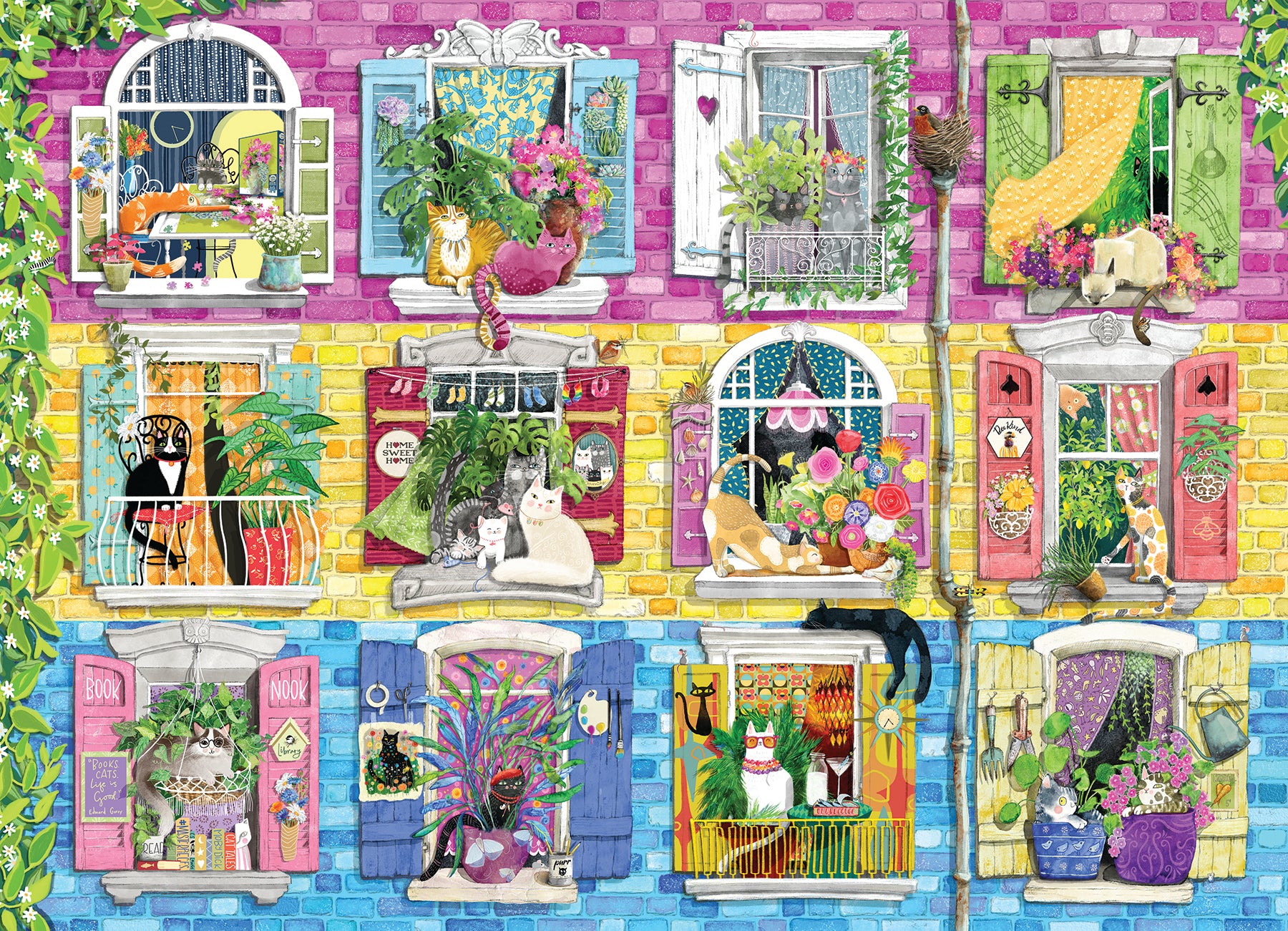 cobble-hill-500-living-with-catitude-puzzle-500-teile-katzen image 2