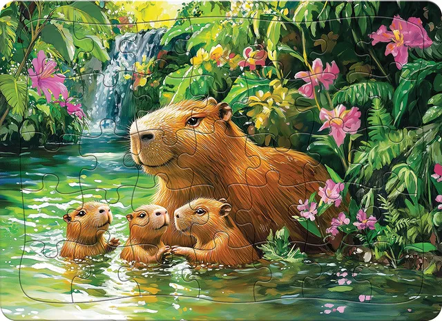 cobble-hill-tray-capybaras-puzzle-35-teile-kinder-wasserschwein image 1