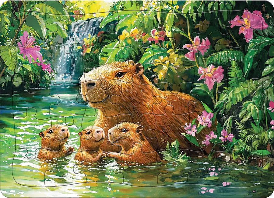 cobble-hill-tray-capybaras-puzzle-35-teile-kinder-wasserschwein image 1
