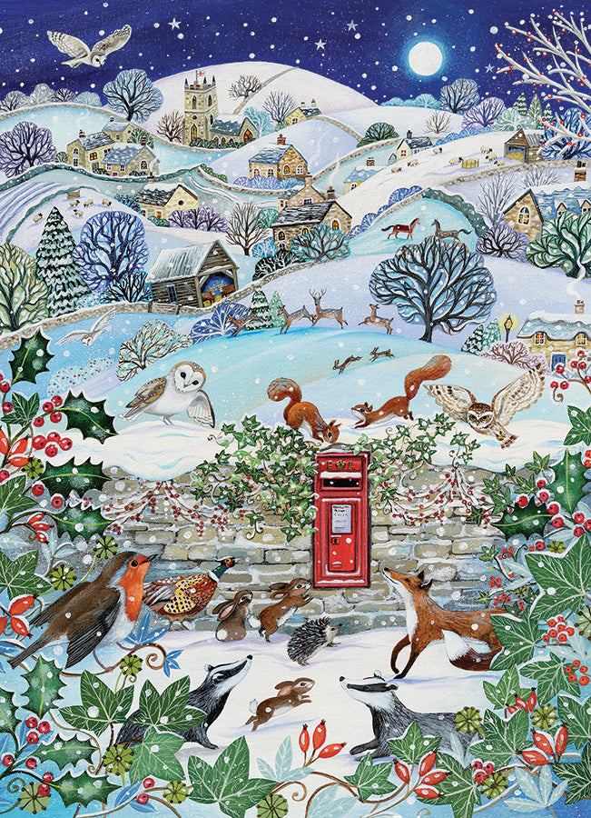 cobble-hill-village-on-a-winter-night-puzzle-1000-teile-schnee image 2