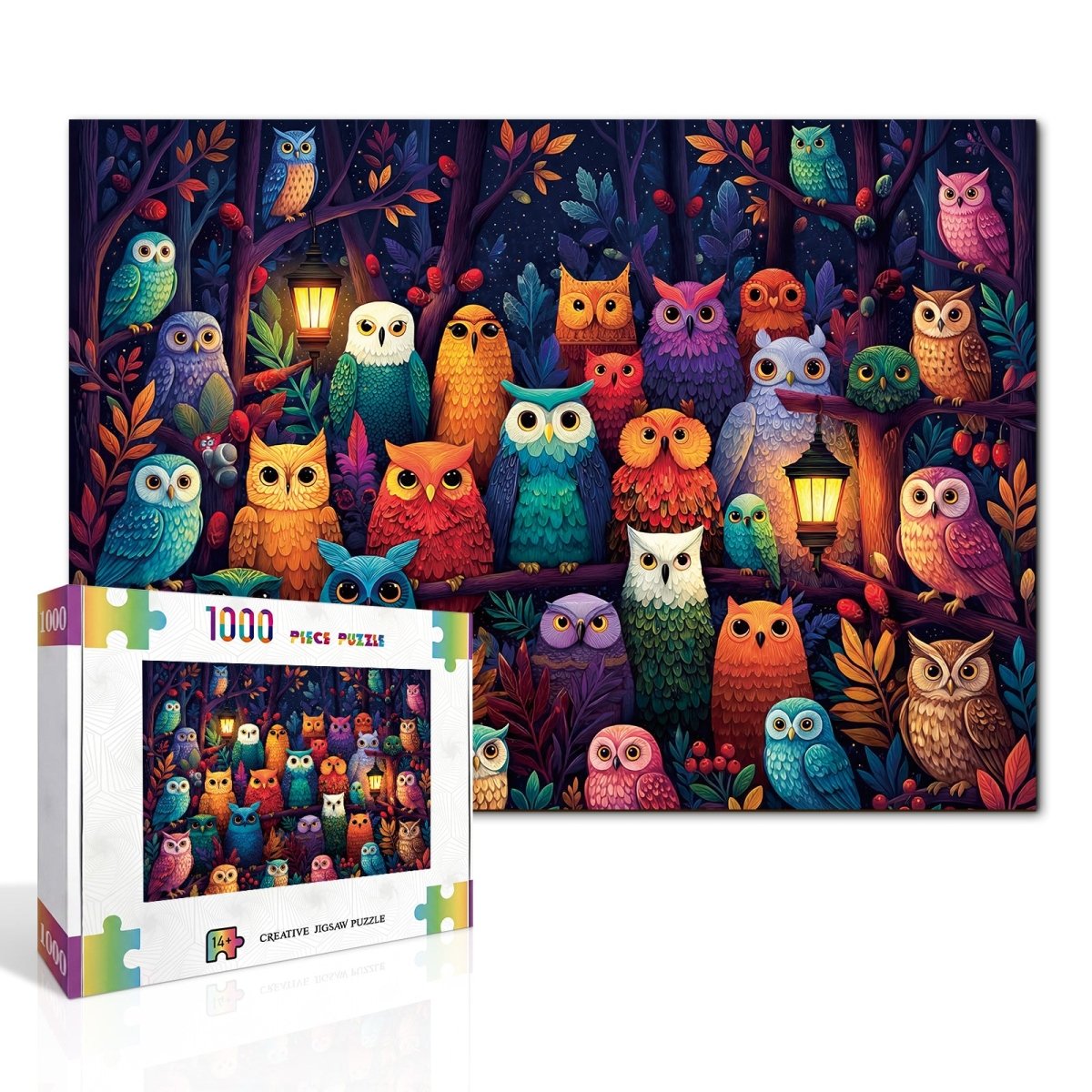 kaayee-cardboard-puzzle-owl-grove-puzzle-1000-teile-standard image 2