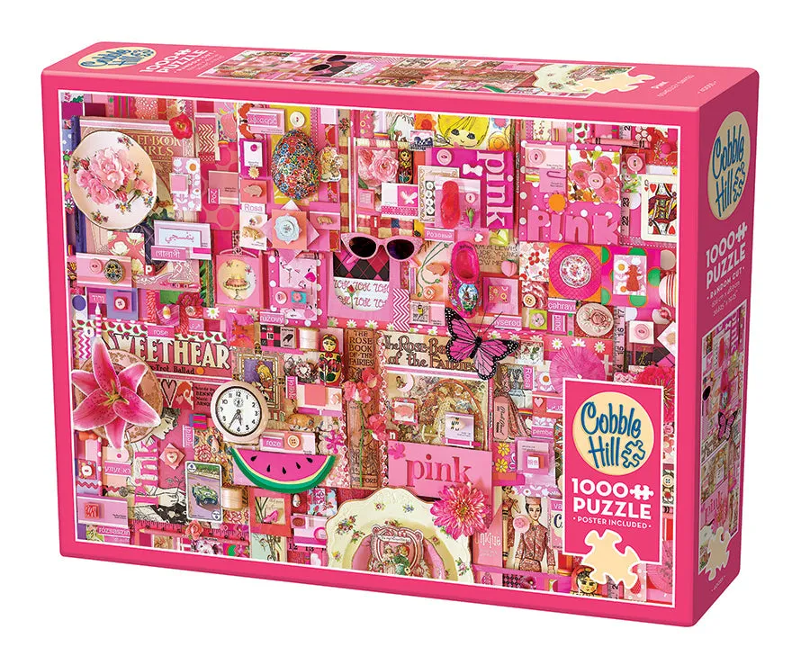 cobble-hill-1000-piece-pink-collage-puzzle-rosa-1000-teile image 1